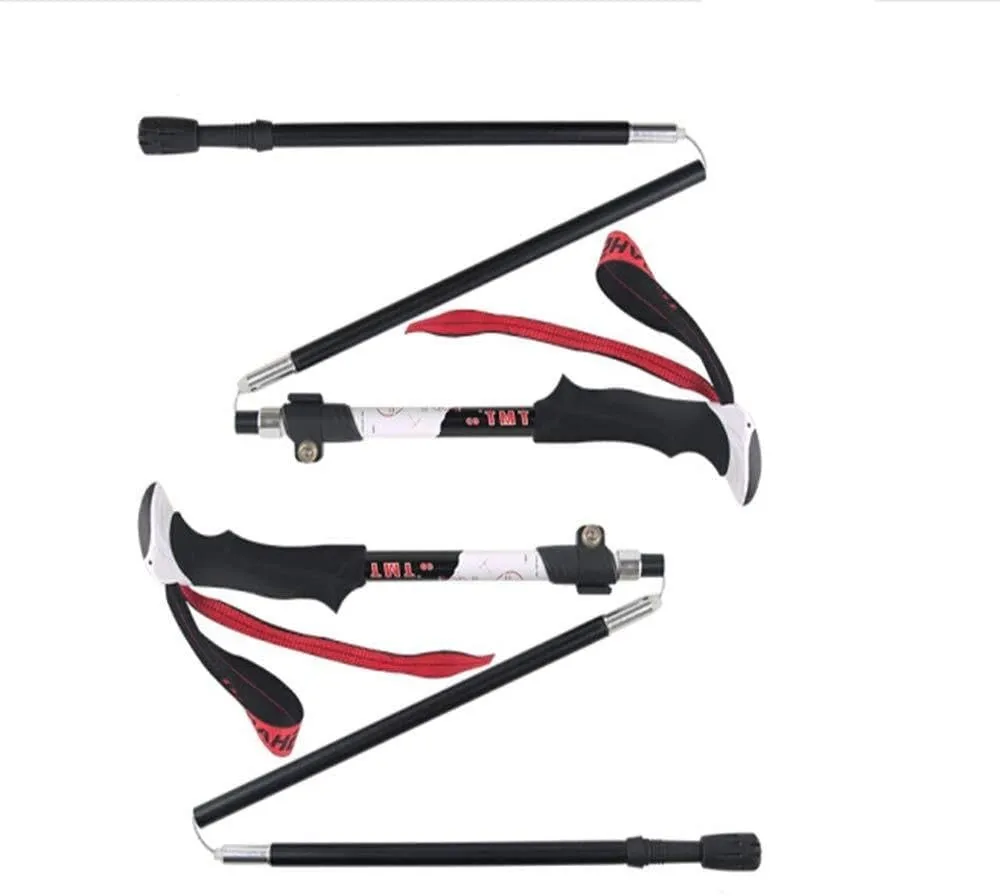 Collapsible Hiking Poles – Lightweight Aluminum Trekking Poles with Tungsten Tips, Quick Flip Lock, Grip – 2-Pack Adjustable Walking Sticks