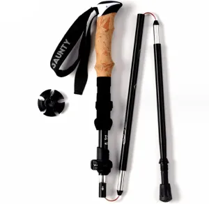 Collapsible Lightweight Hiking Poles, 3-Section Adjustable Telescopic Shockproof Walking Sticks, for Outdoor Hiking Walking Trekking(Black)