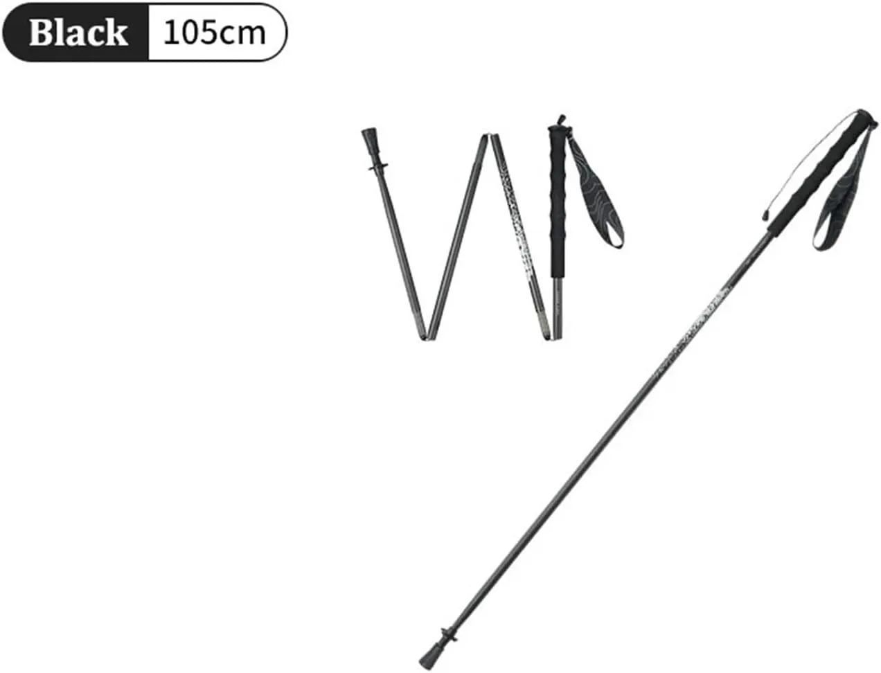 Collapsible Quick Lock Trekking Pole Carbon Fiber Pattern Portable Hiking Camping Poles Walking Stick