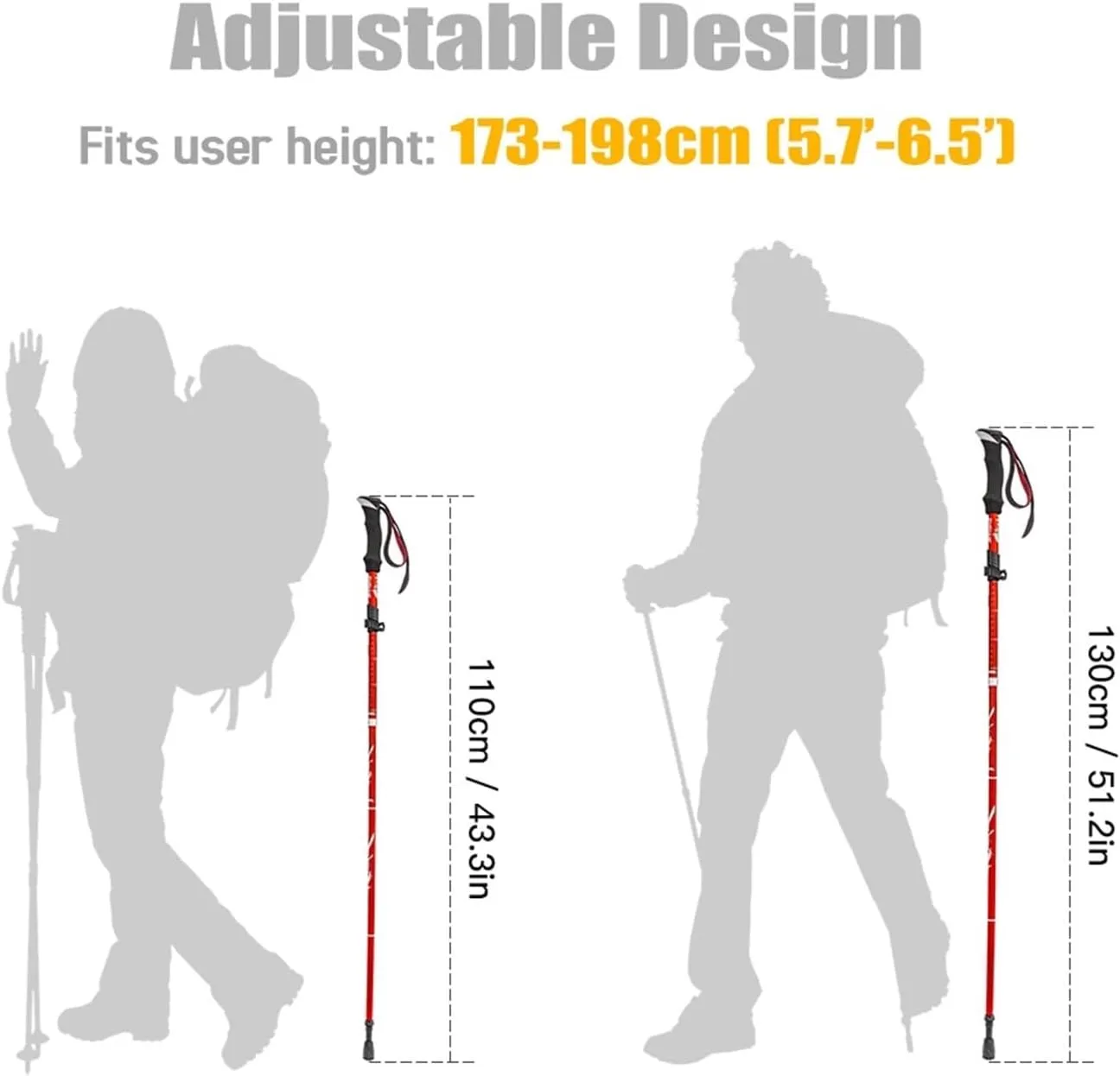Collapsible Trekking Pole Five-fold Walking Stick Hiking Aluminum Alloy Trekking Pole