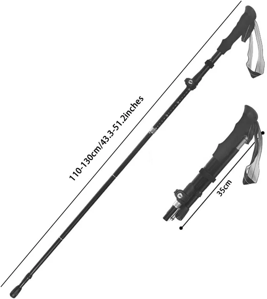 Collapsible Trekking Poles 2 Pack, Adjustable Aluminum Walking Sticks, with Quick Adjustable Locks, for Women, Men, Seniors