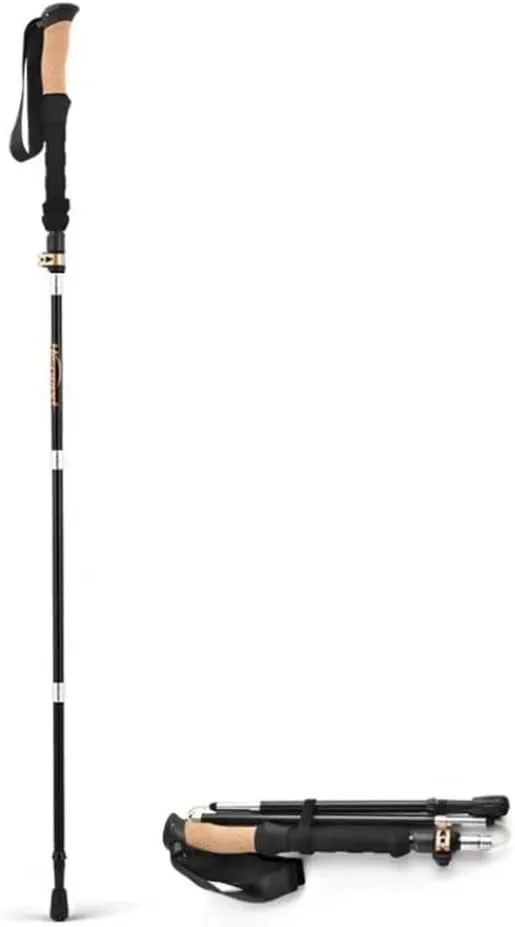 Collapsible Trekking Poles, Adjustable Hiking Poles, Aluminum Alloy Walking Sticks, Lightweight Climbing Sticks for Camping Backpacking (Color : Orange)