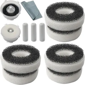 Compatible Foam and Carbon Rings Replacement for Biorb Filter Set (6 piece of carbon foam, 6 piece of regular foam, 3 piece air Stone and 1 piece cleaner pad)