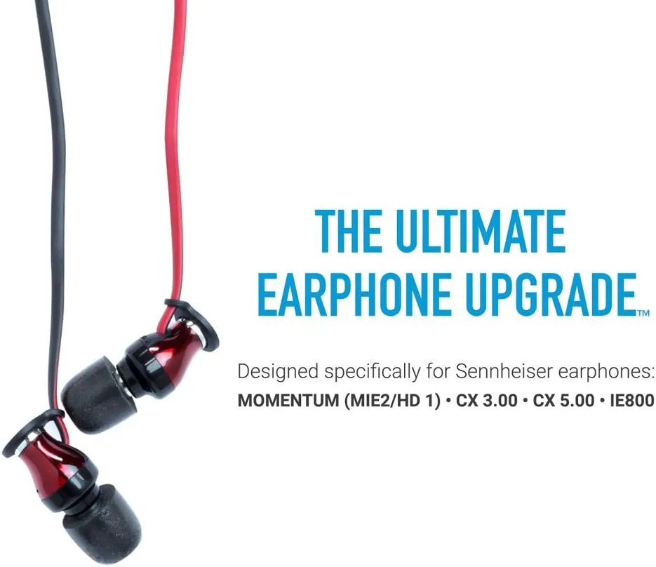 Comply 167 Core Series | Memory Foam Replacement IEM Ear Tips for Sennheiser Wired Devices & More | Superior Noise Isolation, Ultimate Comfort, Secure Fit | TechDefender, Black, Large (3 Pairs)