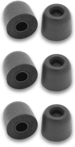 Comply 167 Core Series | Memory Foam Replacement IEM Ear Tips for Sennheiser Wired Devices & More | Superior Noise Isolation, Ultimate Comfort, Secure Fit | TechDefender, Black, Large (3 Pairs)