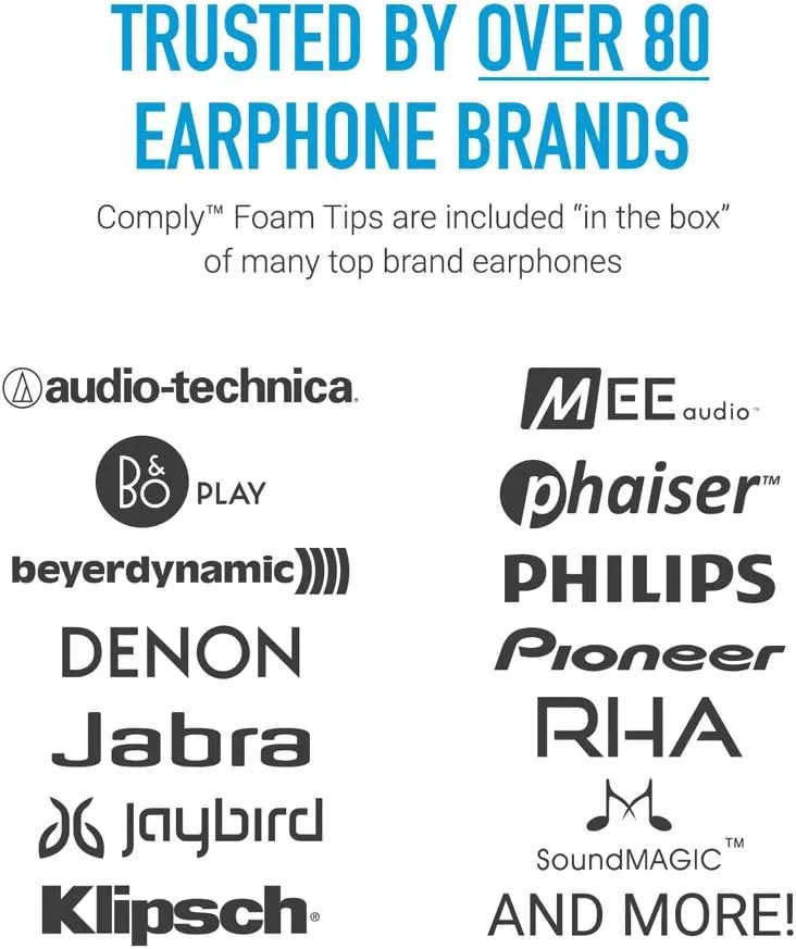 Comply 167 Core Series | Memory Foam Replacement IEM Ear Tips for Sennheiser Wired Devices & More | Superior Noise Isolation, Ultimate Comfort, Secure Fit | TechDefender, Black, Large (3 Pairs)