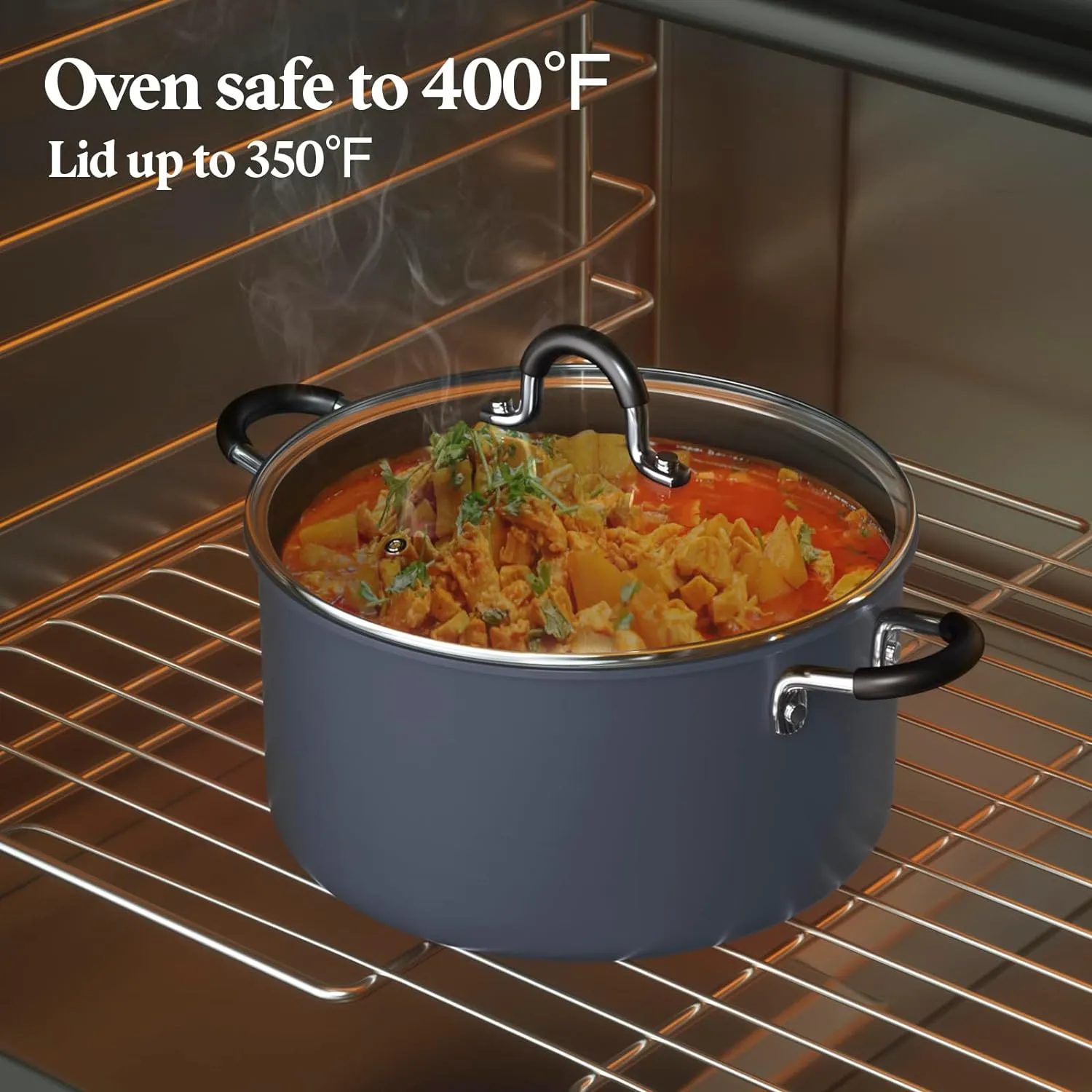 Cook N Home Professional Hard Anodized Nonstick Saucepan with Lid, 1.5 Quart, Black