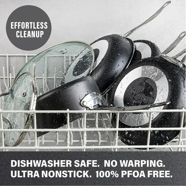 Cookware Bakeware Set with Ultra Nonstick in Black 20 Pieces