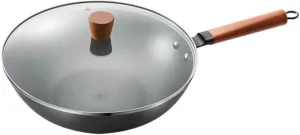 Cookware Refined Iron Wok Non-Coating Pot Nonstick Frying Pan Induction Cooker Gas Stove，