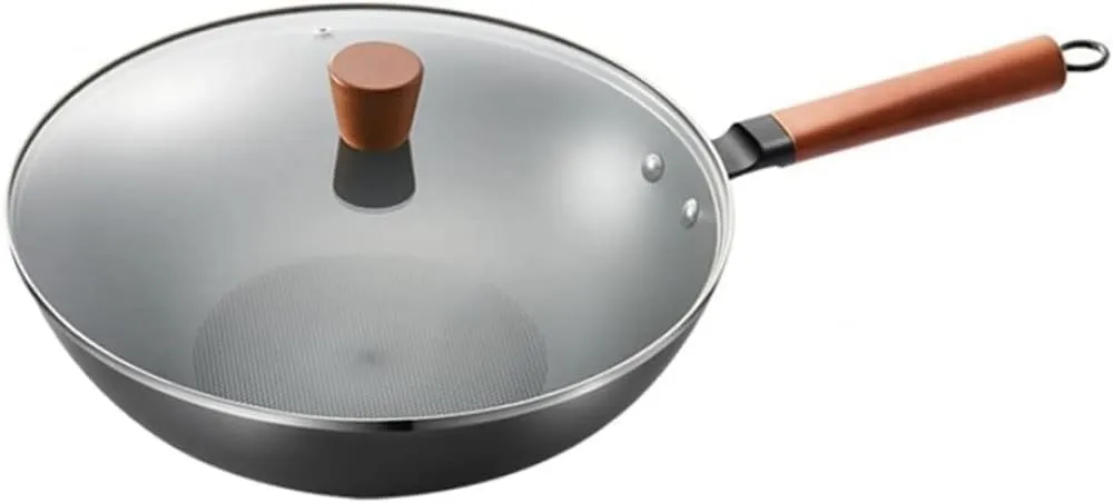 Cookware Refined Iron Wok Non-Coating Pot Nonstick Frying Pan Induction Cooker Gas Stove，