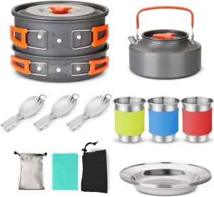 Cookware Set CamCookware Set Outdoor Cooking Equipment for CamHiking and Picnics for 2-3 People All in Compact Camp Cooking Set
