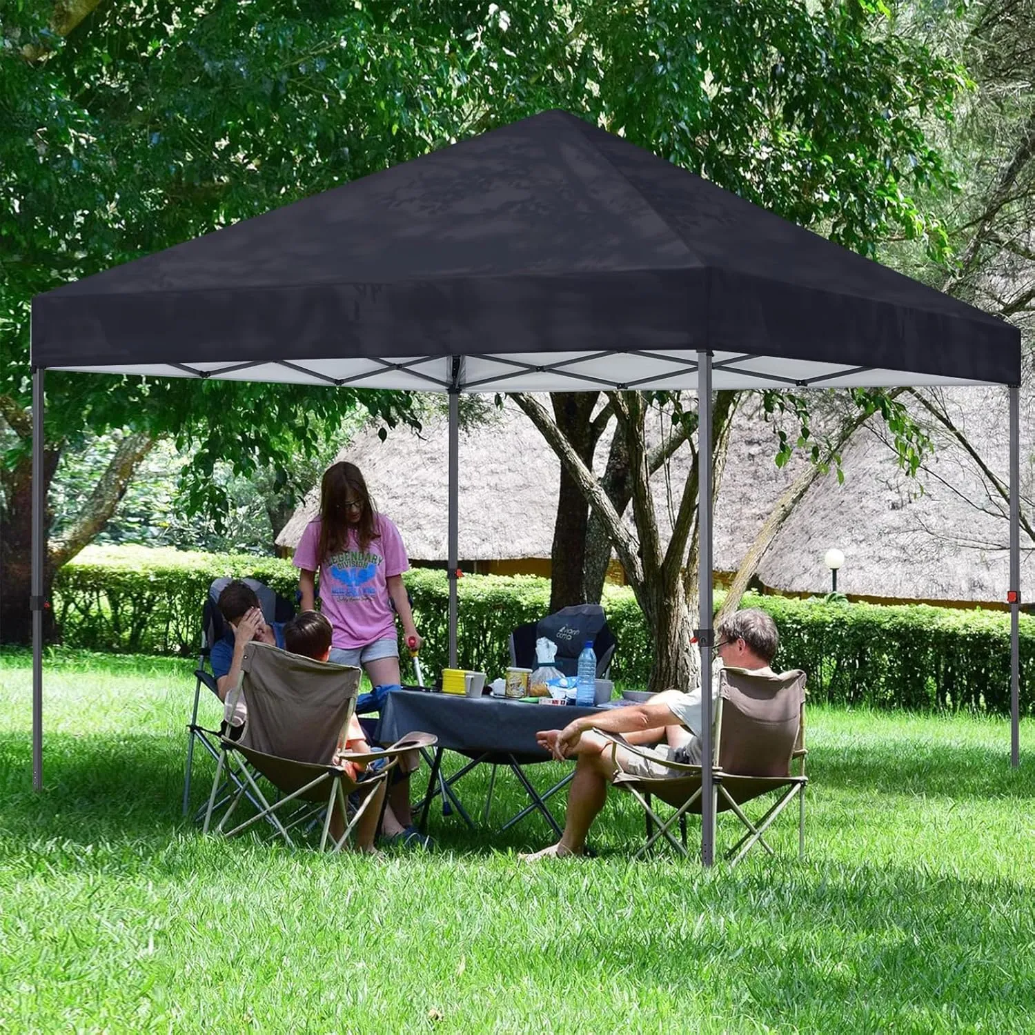 COOSHADE Durable Easy Pop Up Canopy Tent 10x10Ft(Black)