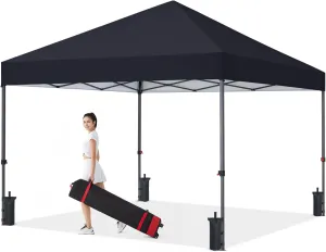 COOSHADE Durable Easy Pop Up Canopy Tent 10x10Ft(Black)