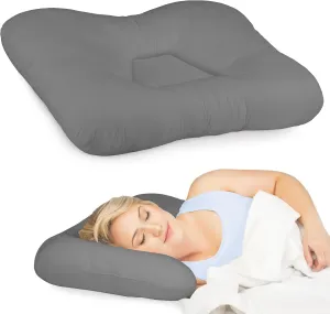 Core Products Tri-Core Gentle- Cervical Support Pillow for Neck, Shoulder, and Back Pain Relief; Ergonomic Orthopedic Contour- for Back and Side Sleepers; Assembled in The USA- Gentle, Full Size, Gray