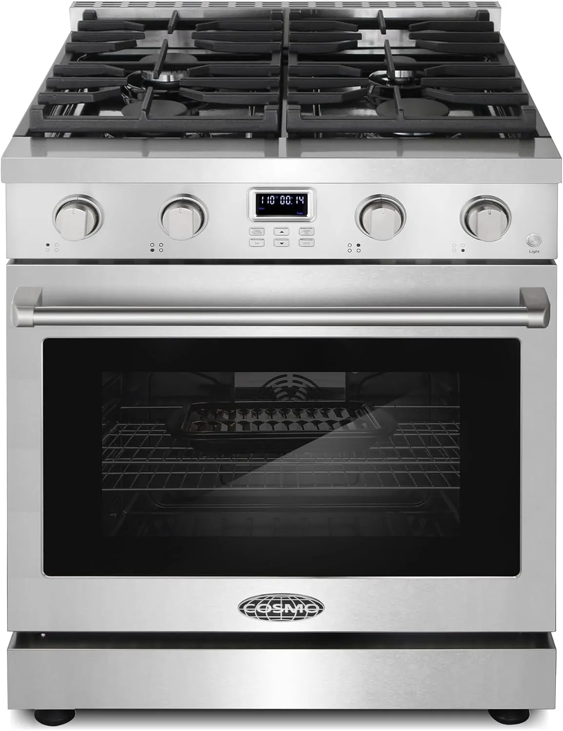 COSMO COS-GRC304KB 30 in. Lumin Collection 4.8 cu. ft Range with 4 Sealed Gas Burners and Convection Oven in Stainless Steel