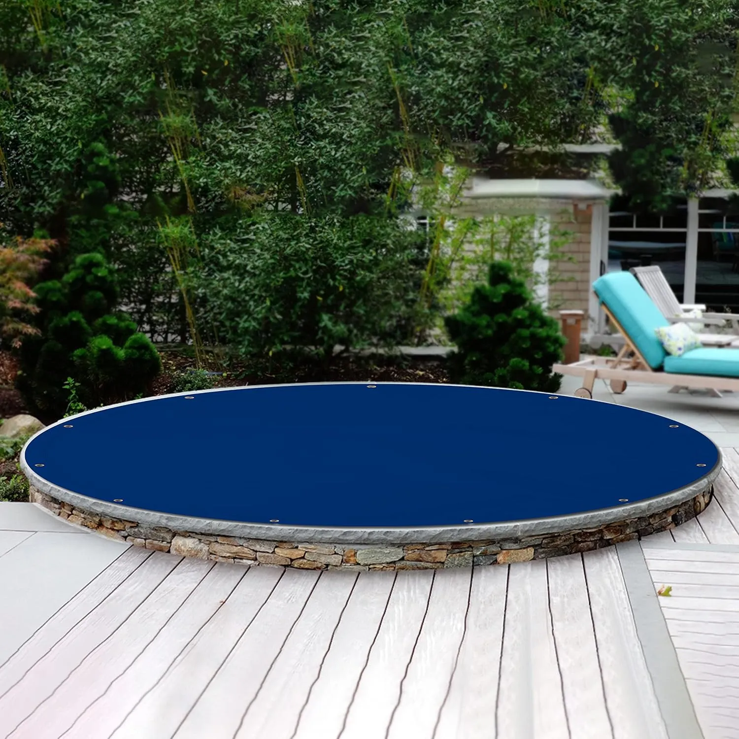 Covers & All Tarp Waterproof, 18 Oz PVC Polyester Hot Tub Cover with Grommets, Tear & UV Resistant, Multipurpose Use – Patio, Garden Equipment, Sports Fields, Pet House, Tent (10ft Dia, Blue)