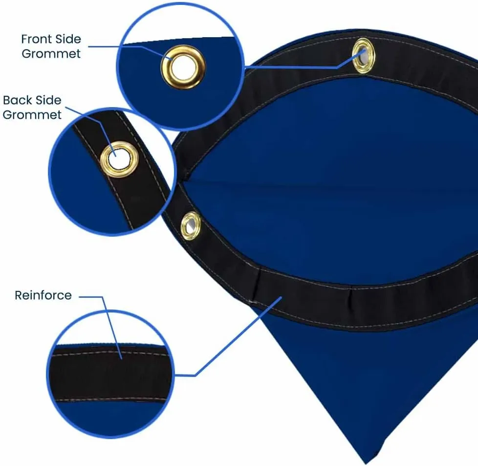 Covers & All Tarp Waterproof, 18 Oz PVC Polyester Hot Tub Cover with Grommets, Tear & UV Resistant, Multipurpose Use – Patio, Garden Equipment, Sports Fields, Pet House, Tent (10ft Dia, Blue)
