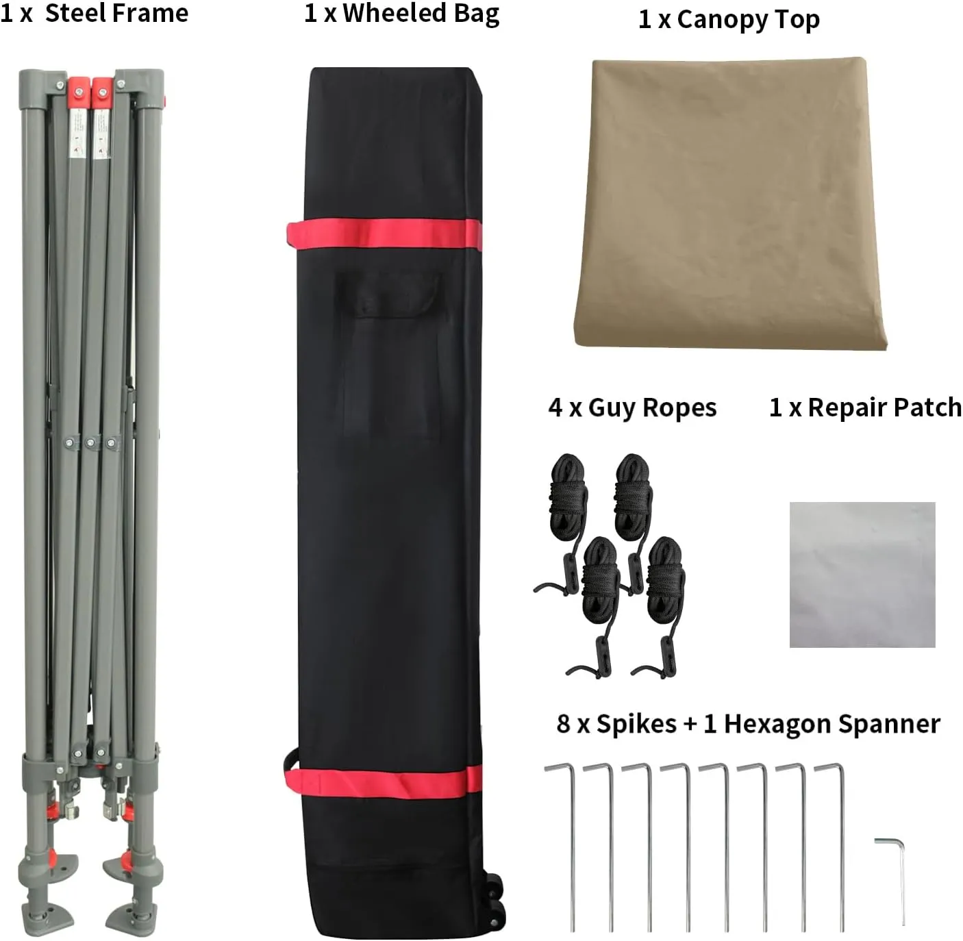 CROWN SHADES Pop Up Canopy - 11x11 Base Canopy Tent with One Push Setup - Pop Up Tent for Events, Parties, Camping - Gazebo with STO-N-Go Cover Bag, Silver Coated 9x9 Top, Beige