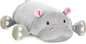 Cuddly Memory Foam Pillow Plush with Belly Pocket, Kids Pillow for Hugging Sleeping & Storing Diary, 15” Stuffed Animal & Journal Set - Gloria The Hippo