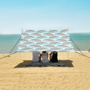 Cute Cartoon Sleeping Anteater Beach Camping Tent Sun Shelter for Whole Family, Beach Shade Canopy with UPF50  UV Protection,Easy Set Up and Carry,Outdoor Shade for Trips, Fishing, Backyard Fun