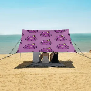 Cute Purple Octopus Pattern Beach Camping Tent Sun Shelter for Whole Family, Beach Shade Canopy with UPF50  UV Protection,Easy Set Up and Carry,Outdoor Shade for Trips, Fishing, Backyard Fun Pi