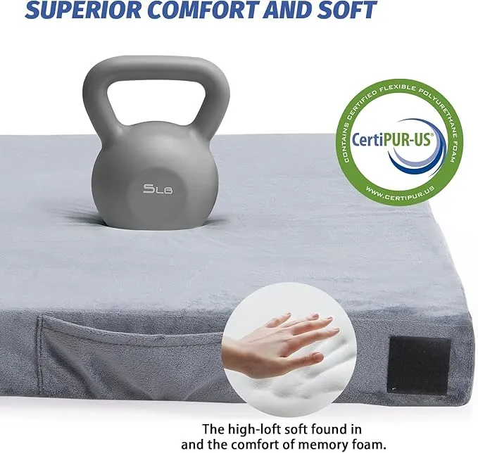 CYMULA Memory Foam Camping Mattress Pad, CertiPUR-US Sleeping Mat Portable Roll Up Mattress for Adults, Camping Bed Pads for Sleeping, Guest Bed for Sleepover Car Bed with Travel Bag