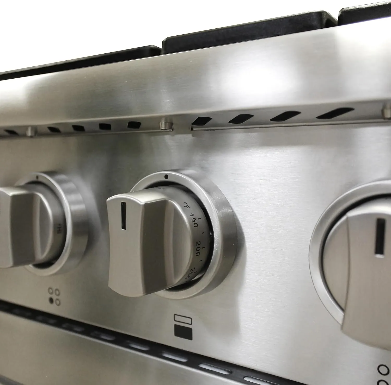 DE300GRTSS Gas Range with 4 Burner Cooktop Freestanding 30-Inch with Porcelain Convection Oven and Broil Function, Continuous Grates with Stainless Steel Construction, Metallic
