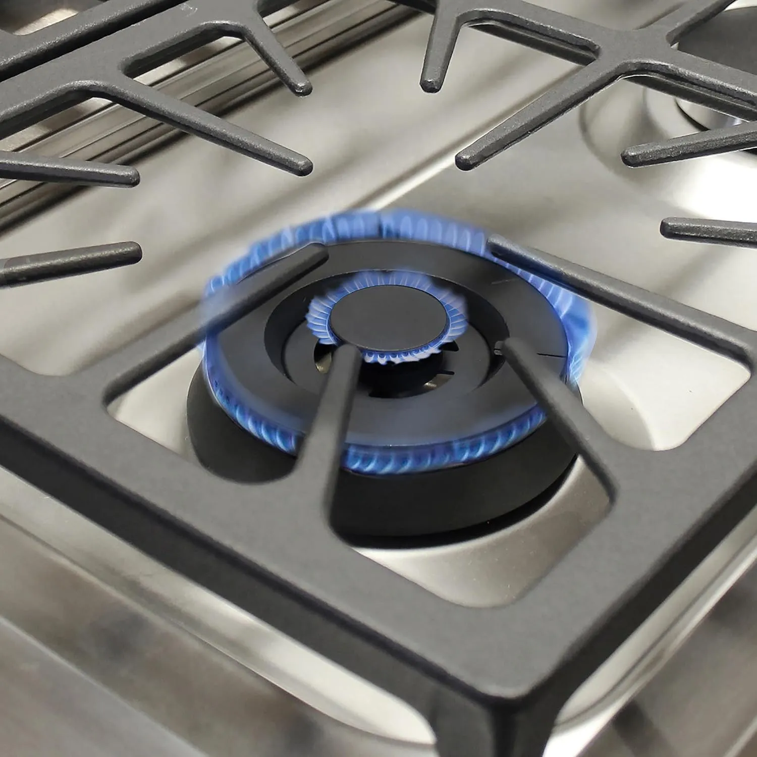 DE300GRTSS Gas Range with 4 Burner Cooktop Freestanding 30-Inch with Porcelain Convection Oven and Broil Function, Continuous Grates with Stainless Steel Construction, Metallic
