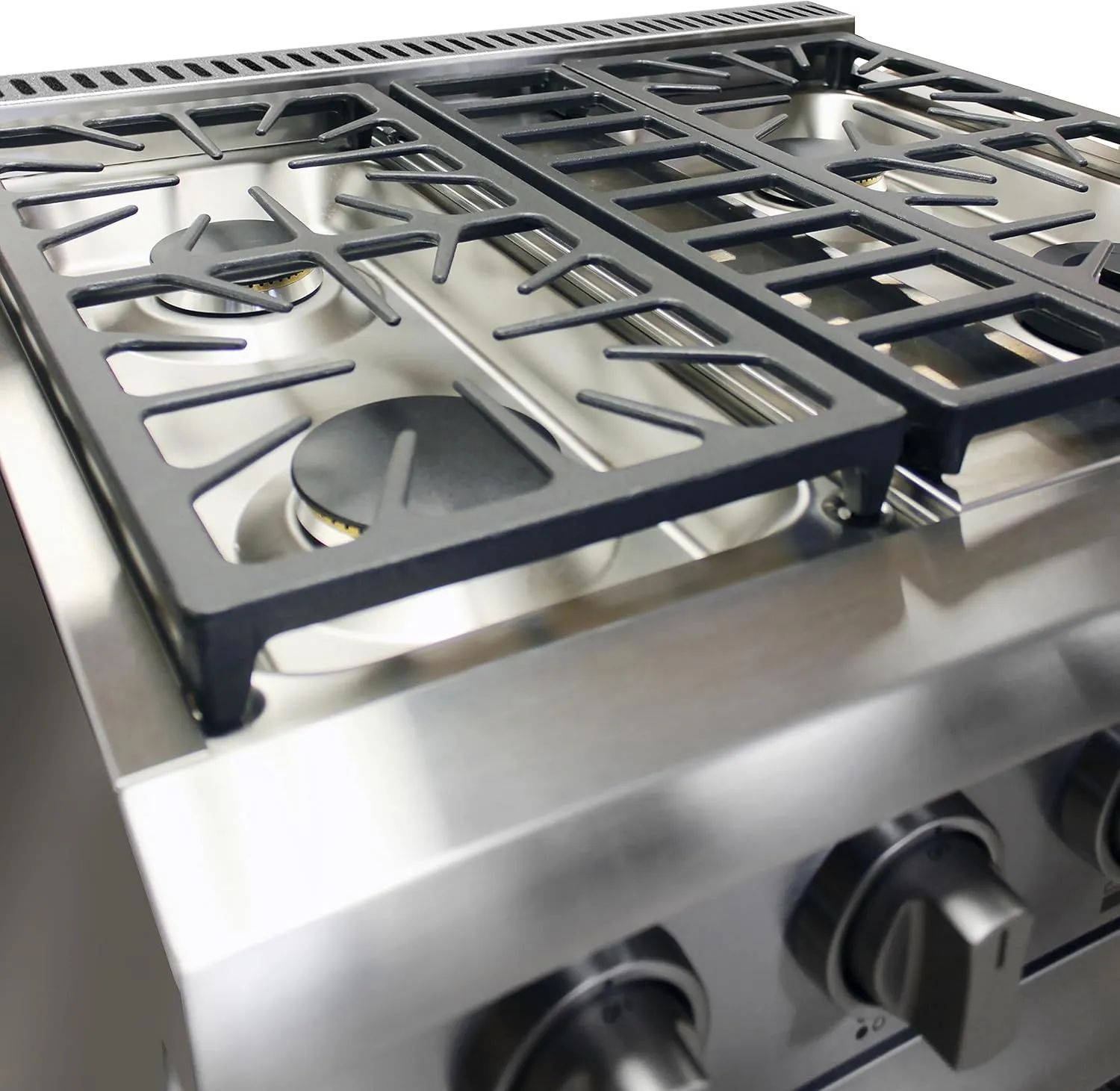 DE300GRTSS Gas Range with 4 Burner Cooktop Freestanding 30-Inch with Porcelain Convection Oven and Broil Function, Continuous Grates with Stainless Steel Construction, Metallic