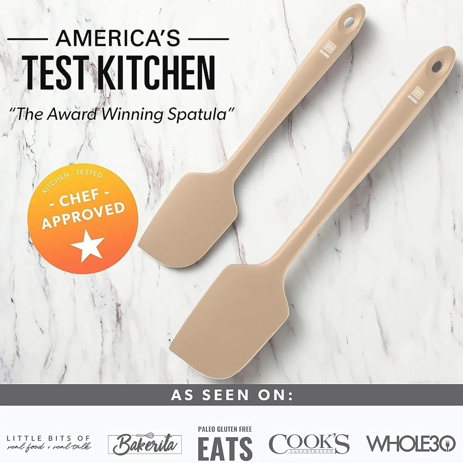 DI ORO Silicone Spatula Set - Rubber Kitchen Spatulas for Baking, Cooking, & Mixing - 600°F Heat-Resistant & BPA Free Silicone Scraper Spatulas for Nonstick Cookware - Dishwasher Safe (5pc, Clay)