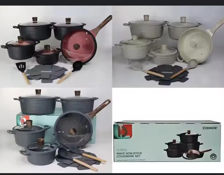 Donner wave nonstick cookware set 15pcs