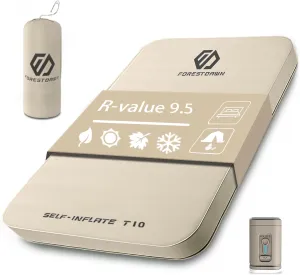 Double Self Inflating Sleeping Pad,4" Extra Thick Memory Foam Camping Pad, 60S Fast Air Self-Inflating Camping Mattress Pads, 4 Season Sleeping Mat for Camping Rooftop Tent Car Truck Van