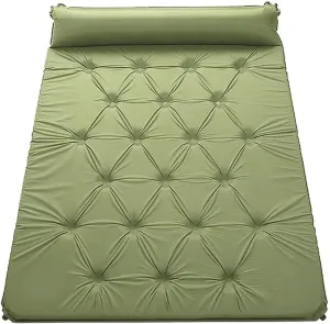 Double Sleeping Pad,Inflatable Sleeping Pad with Pillows Comfortable Asleep Pad,5CM ThickMoisture-Proof Camping Pad,Perfect for Hiking & Backpacking (Color : Green)