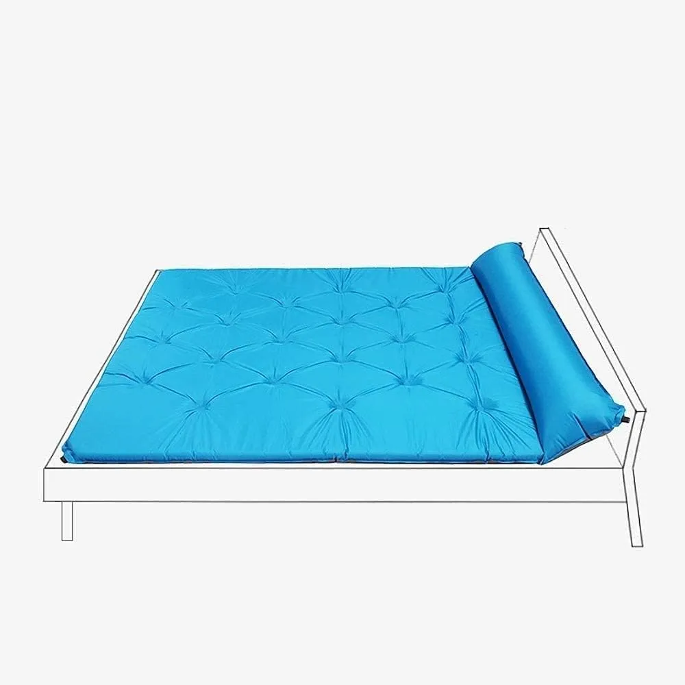 Double Sleeping Pad,Inflatable Sleeping Pad with Pillows Comfortable Asleep Pad,5CM ThickMoisture-Proof Camping Pad,Perfect for Hiking & Backpacking (Color : Green)