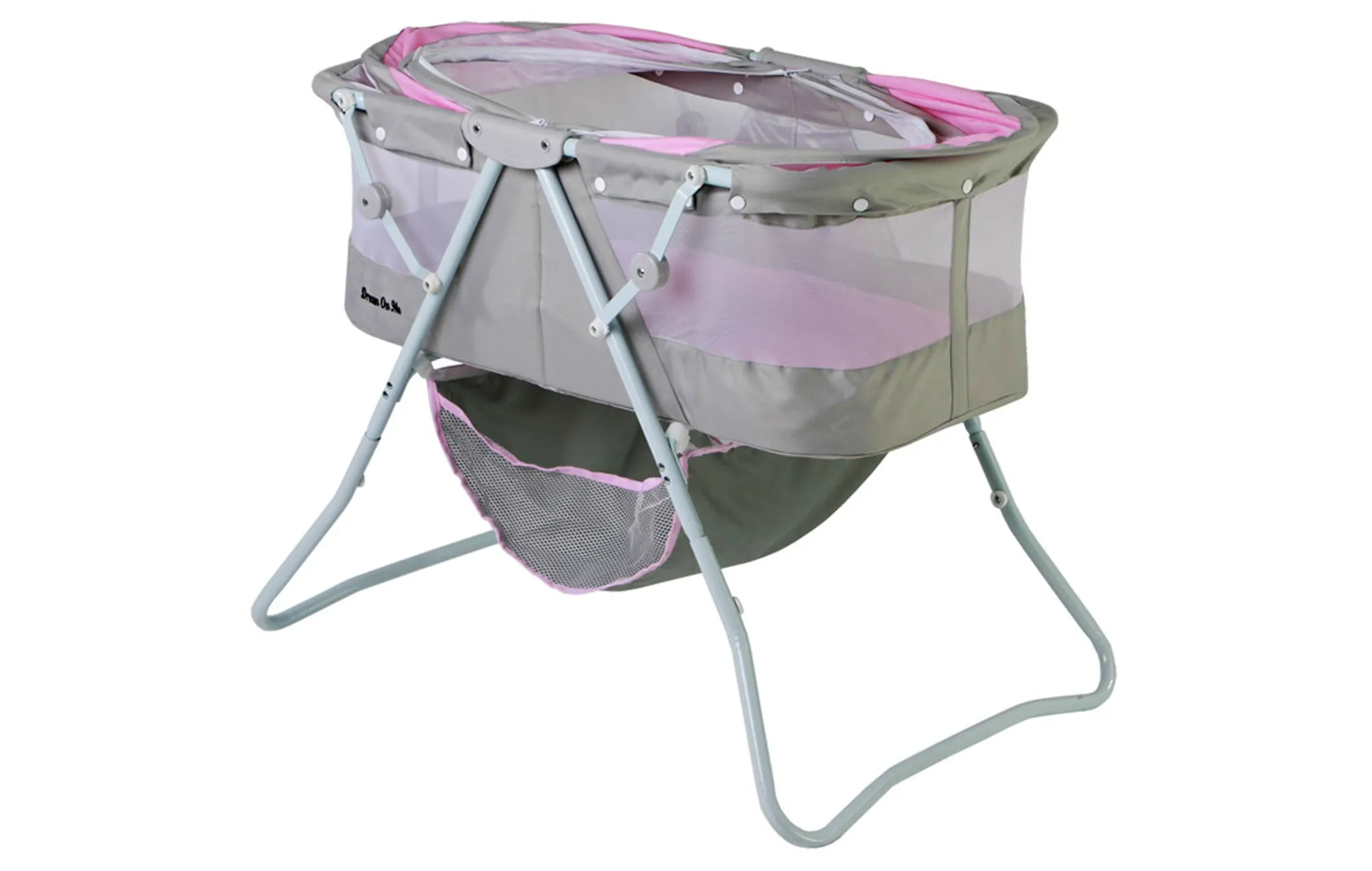 Dream on Me Karley Bassinet In Grey and Pink