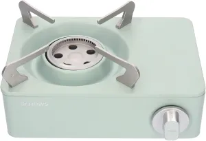 Dr.HOWS Twinkle Mini Camping Stove Burner - Portable Butane Stove for Camping, Picnic, Outdoor - Single Burner Camp Stove with Carrying Case - Mint