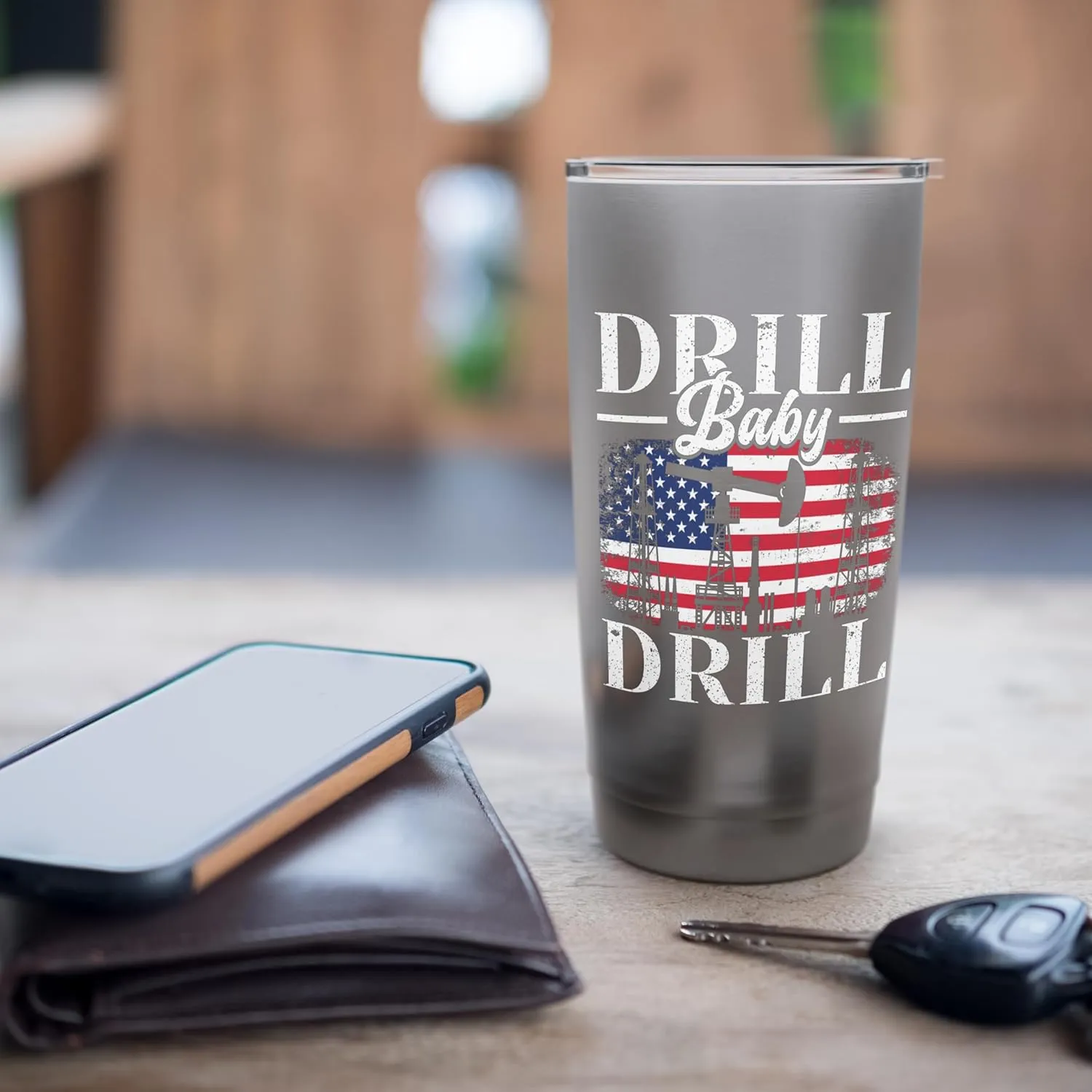 Drill Baby Drill Oil Rig Gas Workers Oilfield Worker Stainless Steel Insulated Tumbler