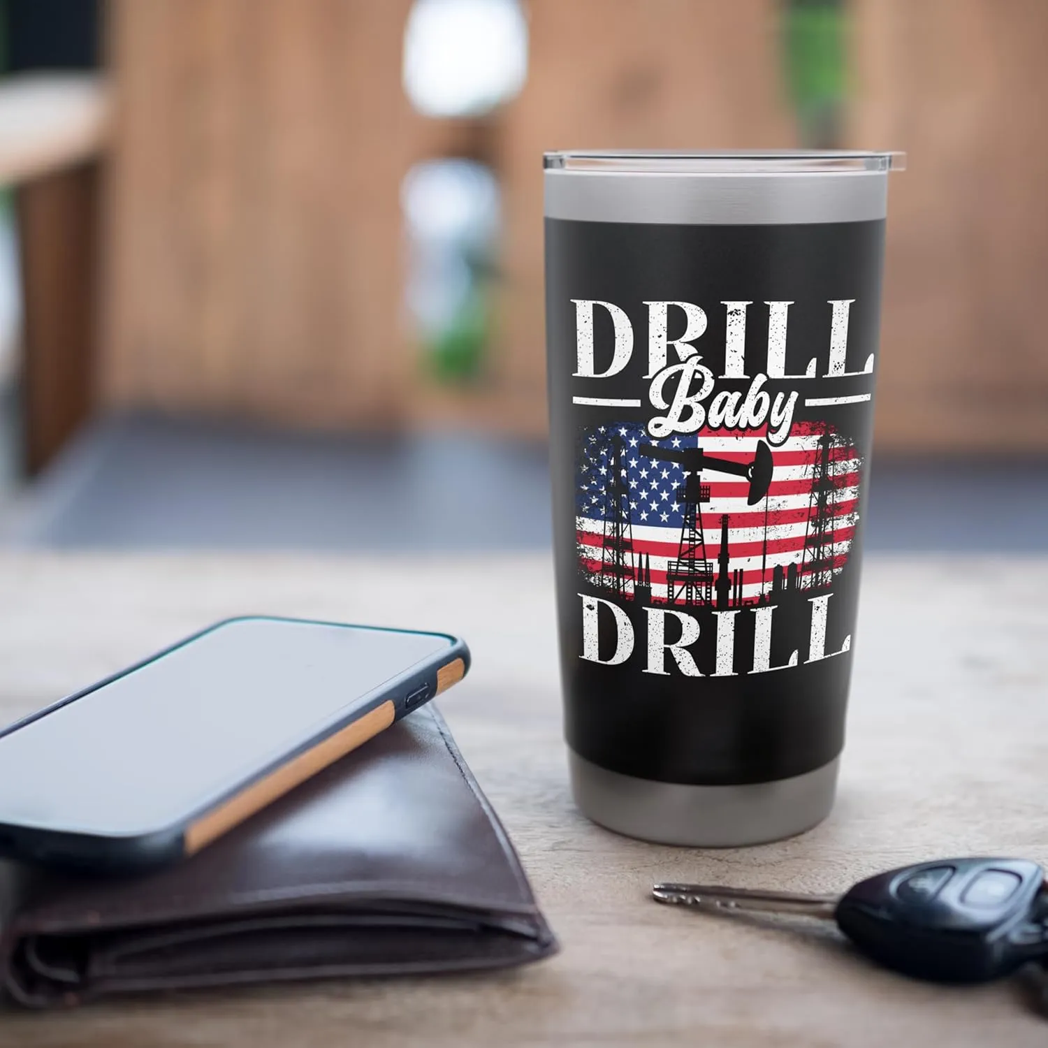 Drill Baby Drill Oil Rig Gas Workers Oilfield Worker Stainless Steel Insulated Tumbler
