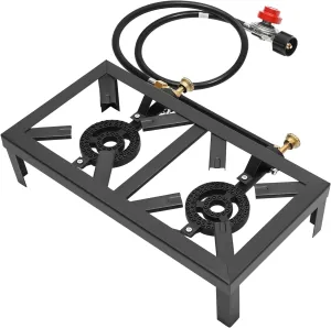 DYNAMI 2 Burner Portable Gas Stove,Outdoor Camping Stove Double Burner with Independent Control Knob,Wok Burner Outdoor Gas Burner,for Camping,Tailgating,BBQ