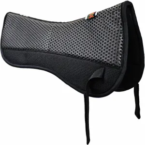ECP Equine Comfort Products Grip Tech Non Slip Half Saddle Pad for Horses, Breathable, Shock Absorbing, Compression Foam with Cotton Lining, English Riding Pad for Jumping, Training & Eventing, Black