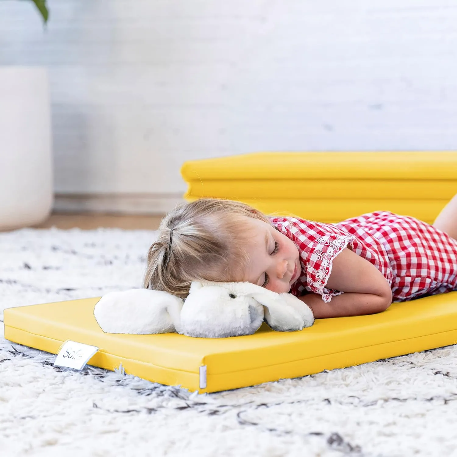 ECR4Kids SoftZone Rainbow Rest Mat, 2in, Sleeping Pad, Yellow, 5-Piece
