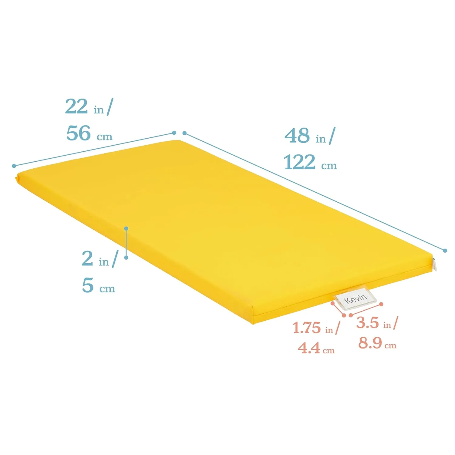 ECR4Kids SoftZone Rainbow Rest Mat, 2in, Sleeping Pad, Yellow, 5-Piece