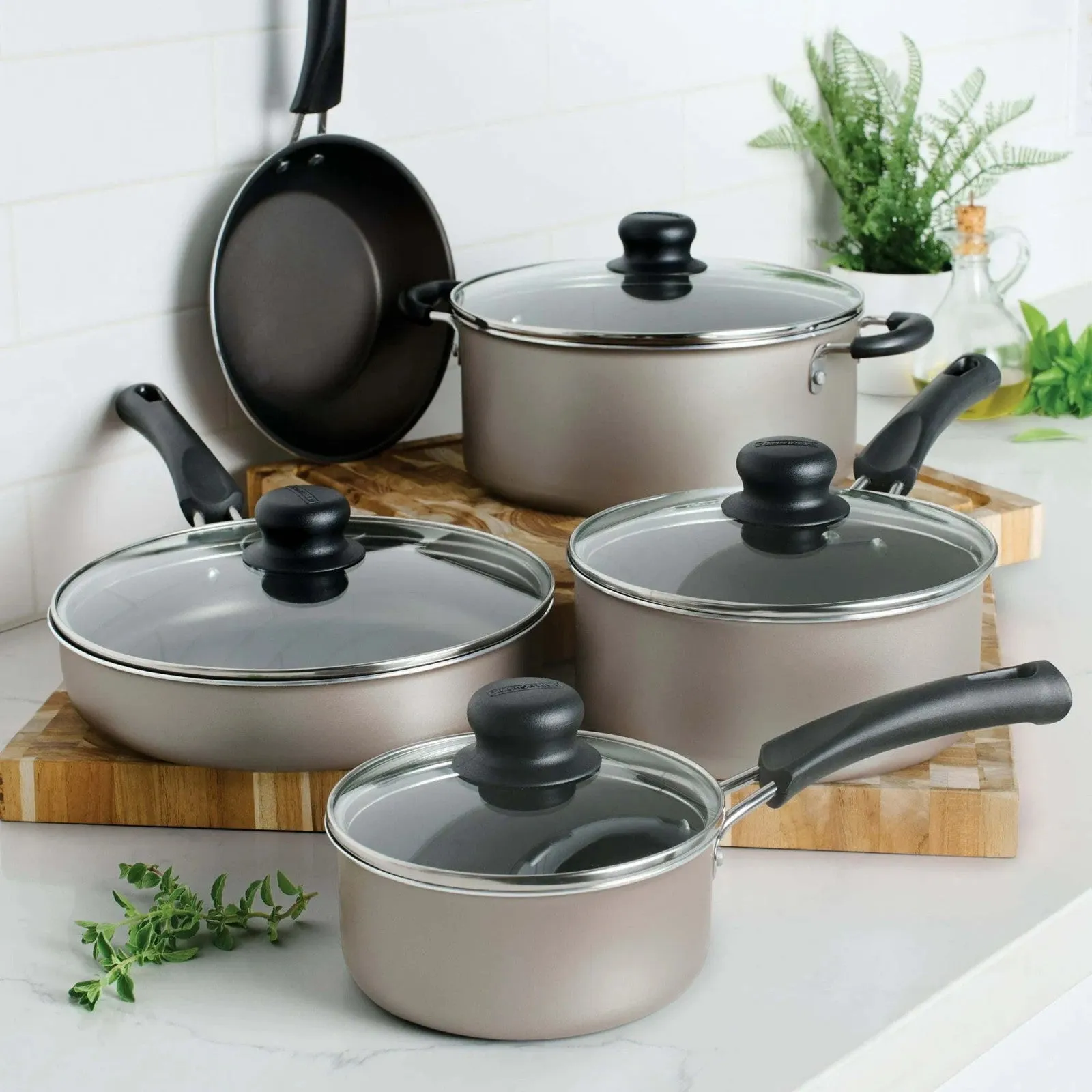Efficient returns pan LunaLulink nonstick Top pick set Cookware 9-piece