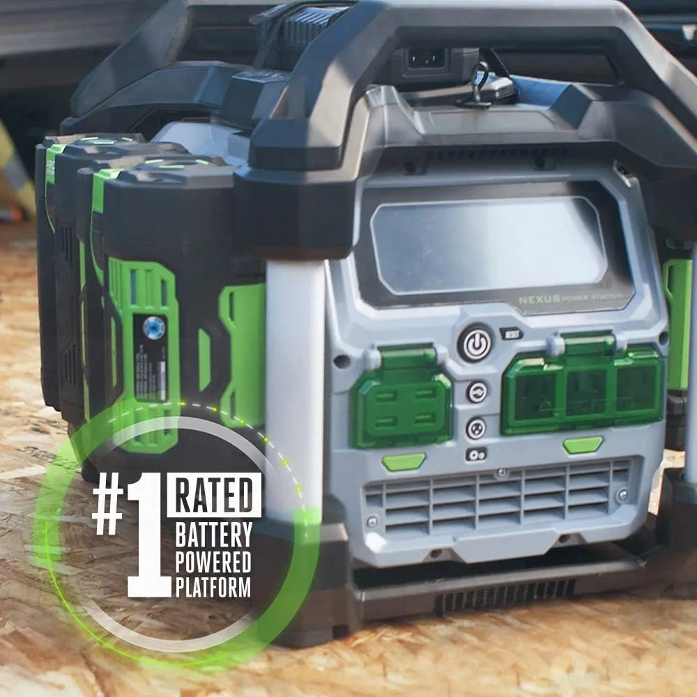 EGO Power  PST3042 Nexus Portable Power Station for Indoor and Outdoor Use Two 7.5Ah Battery Included, Black