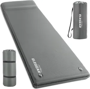 Elegear Self Inflating Sleeping Pad, 3.15" Ultra-Thick Memory Foam Camping Pad with Pillow Fast Inflating in 20s Insulated Camping Mattress Pad 4-Season Camp Sleeping Mat for Camp/Travel/Car/Tent