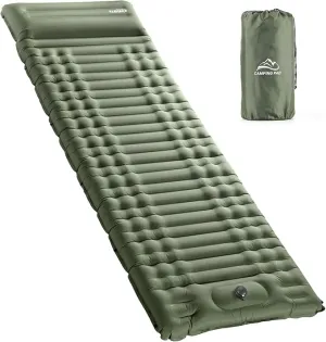 Elegear Self Inflating Sleeping Pad for Camping, 4" Ultra-Thick Camping Mattress Pad with Pillow Built-in Foot Pump Camping Sleeping Mat for Backpacking, Hiking, Portable Camping Pad