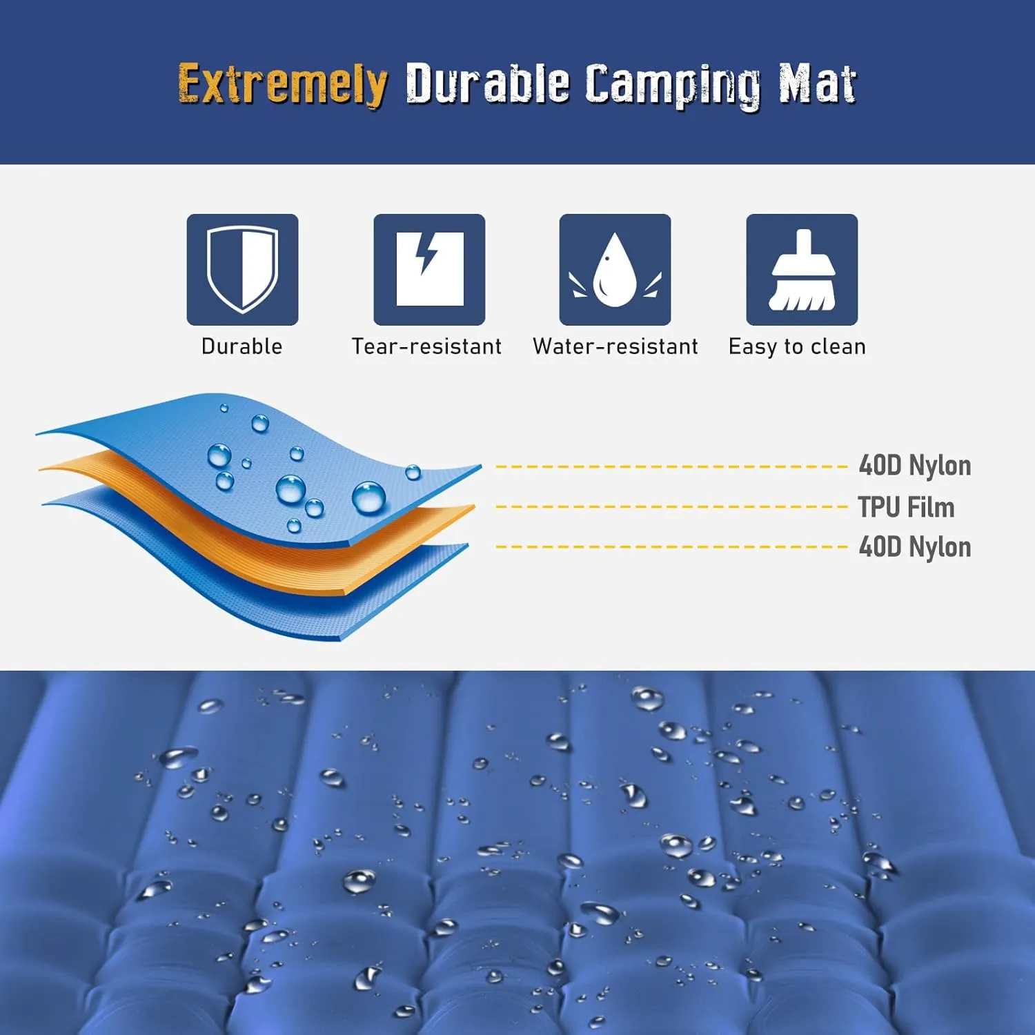 Elegear Self Inflating Sleeping Pad for Camping, 4" Ultra-Thick Camping Mattress Pad with Pillow Built-in Foot Pump, Portable Sleeping Mat for Backpacking, Hiking, Tent