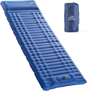 Elegear Self Inflating Sleeping Pad for Camping, 4" Ultra-Thick Camping Mattress Pad with Pillow Built-in Foot Pump, Portable Sleeping Mat for Backpacking, Hiking, Tent