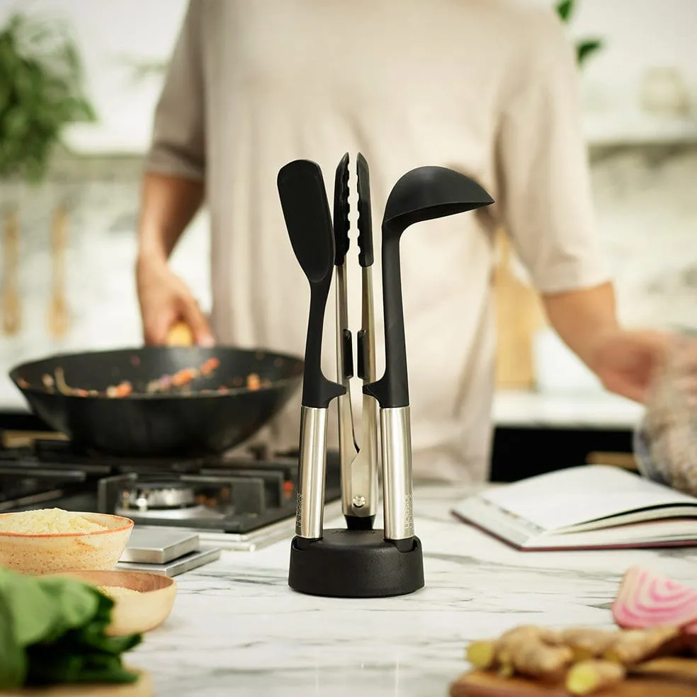 Elevate™ Fusion 3-Piece Stainless-steel Utensil Set with Compact Stand