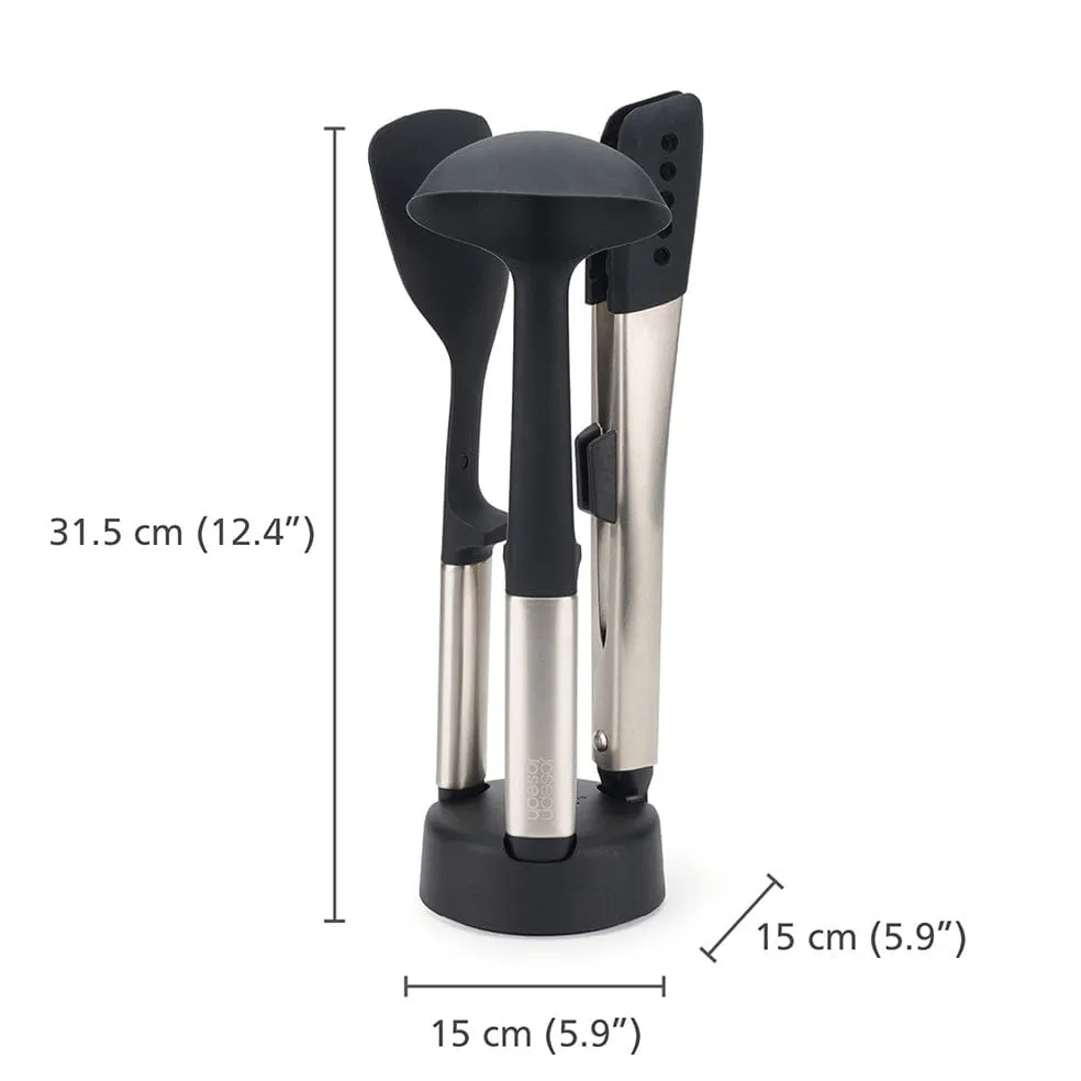Elevate™ Fusion 3-Piece Stainless-steel Utensil Set with Compact Stand